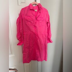 Hot pink cotton dress j crew sz 00